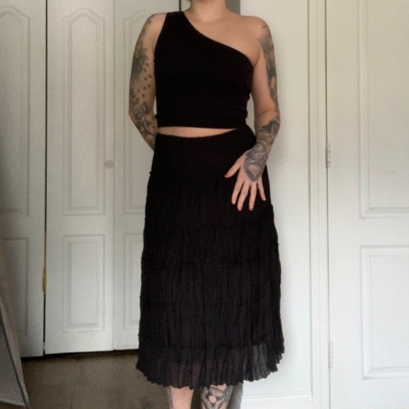 Allison Taylor Dresses & Skirts - Vintage Allison Taylor Tiered Black Skirt